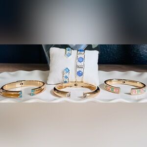 Bomb Party Assorted Stacks Cuff Lot – Gold & Silver CZ Bracelets (5)✨🩶